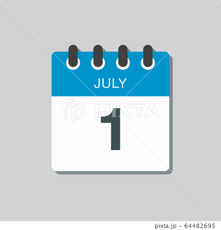 Icon calendar day 1 July, summer days of the year Icon calendar day 1 July, summer days of the year 64482695