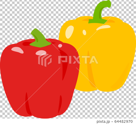 Red and yellow paprika 64482970
