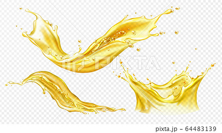Vector realistic splash of juice or yellow water 64483139