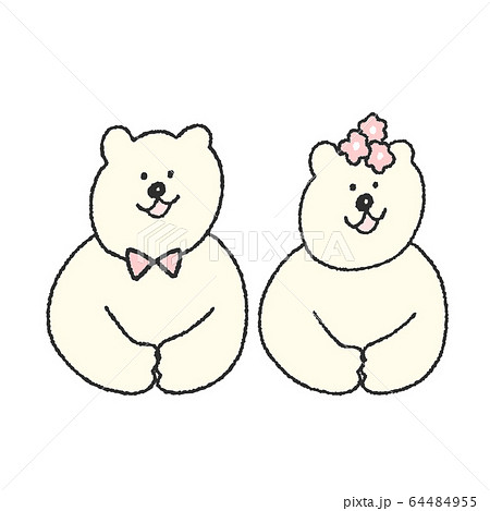 しろくまの夫婦のイラスト素材