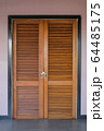 Closeup wooden door lock with copy space,Lock the door for security. 64485175