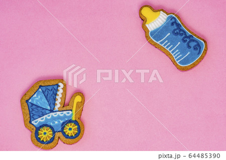 greeting card with newborn baked cookies on greeting card with newborn baked cookies on 64485390