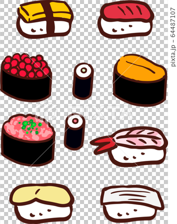 Sushi icon set 64487107
