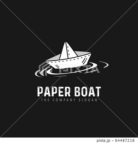 Origami paper ship. Graphic symbol web design, logo. 64487218
