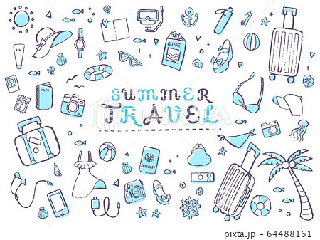 夏の旅行（青） 64488161