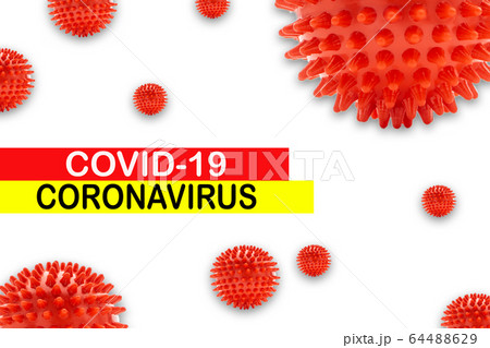 COVID-19 CORONAVIRUS text on white background 64488629