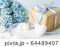 Close up of brown recycle gift box with white 64489407