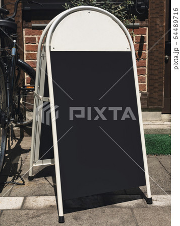 Mock up Menu Blank Blackboard sign stand Front Shop Cafe Mock up Menu Blank Blackboard sign stand Front Shop Cafe 64489716