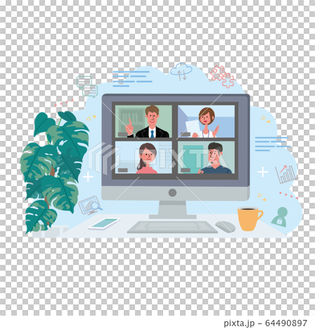 Remote work online meeting 64490897