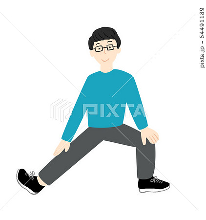 体操をする男性 体操をする男性 64491189