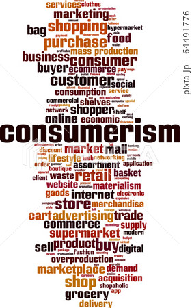 Consumerism word cloud 64491776
