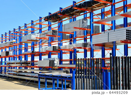 Warehouse Cantilever Racking Systems for storage Aluminum Pipe or profiles Warehouse Cantilever Racking Systems for storage Aluminum Pipe or profiles 64493209