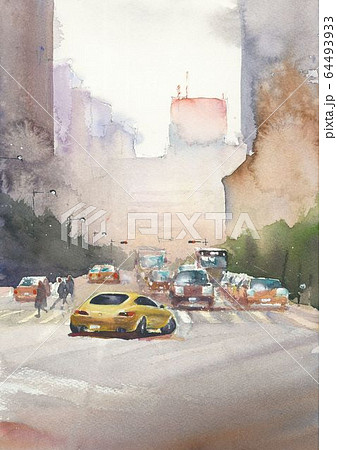 都会 道のイラスト素材