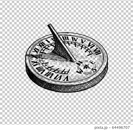 Ink sketch of sundial. Ink sketch of sundial. 64496707