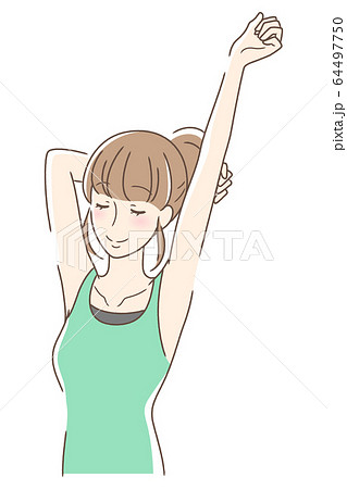 ストレッチする女性 ストレッチする女性 64497750