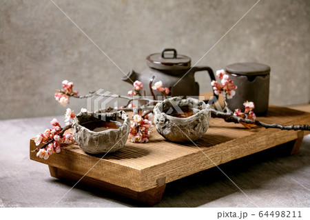 Tea drinking wabi sabi style Tea drinking wabi sabi style 64498211