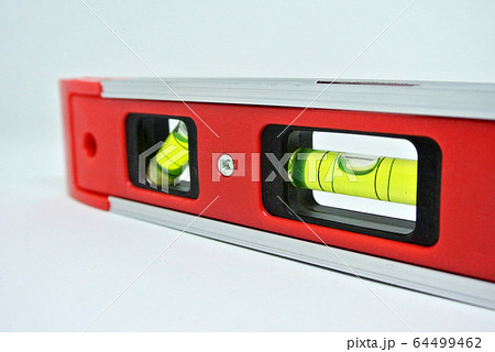 Spirit level tool for carpenter of contractor to determine object levels Spirit level tool for carpenter of contractor to determine object levels 64499462