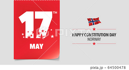 Norway constitution day greeting card, banner, 64500478