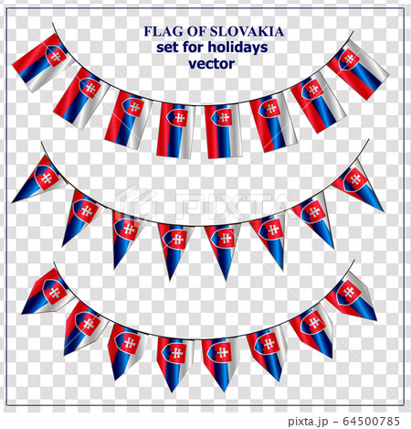 Set with flags of Slovakia. Colorful illustration with flags for holidays.
