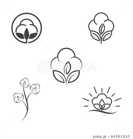 Cotton flower vector icon template 64501910