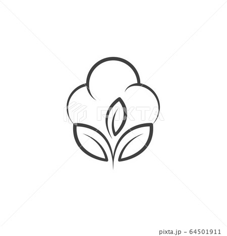 Cotton flower vector icon template 64501911