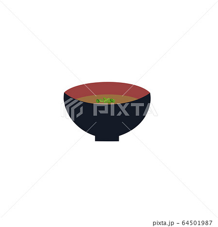 お椀に入ったシンプルな味噌汁のベクターイラストのイラスト素材 64501987 Pixta