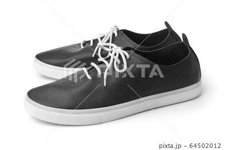 Pair of black leather sport shoes Pair of black leather sport shoes 64502012