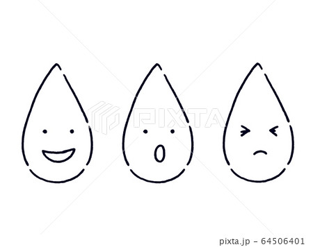 水 手描き イラスト 線画のイラスト素材