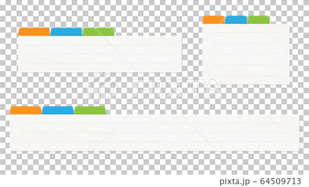 見出し 仕切りカラー付き ノートのテロップベース 罫線ありのイラスト素材
