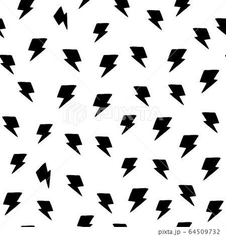 Random thunder backdrop seamless pattern on white 64509732