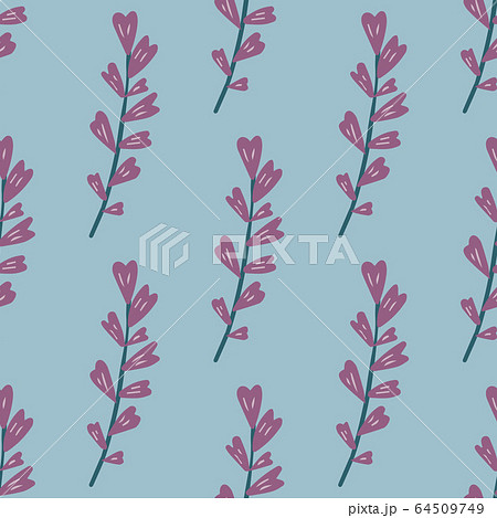 Seamless pattern with branch leaves. Geometric 64509749