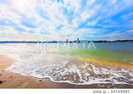 猿島のビーチ アニメ風 猿島のビーチ アニメ風 64509885