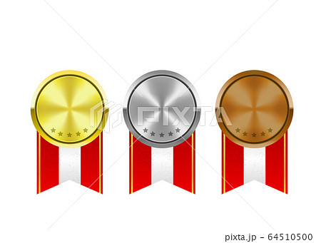 星つき勲章メダルのイラスト 赤 のイラスト素材
