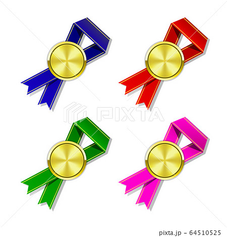 飾り用ゴールドメダルのイラストのイラスト素材
