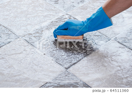Using to convert scrub cleaning on the tile floor. 64511360