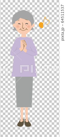 Full body vector illustration of a grandmother with a happy expression 64511537