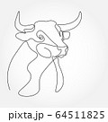 Chinese new year 2021 year of the cow, red and 64511825