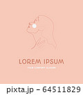 Continuous line woman face beauty fashion logo 64511829