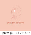 Continuous line woman face beauty fashion logo 64511832