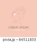 Continuous line woman face beauty fashion logo 64511833