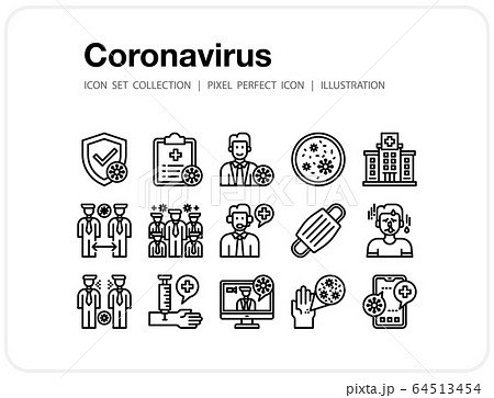 Coronavirus icons set, Pixel perfect icon, Set of icons for web and mobile 64513454