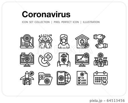 Coronavirus icons set, Pixel perfect icon, Set of icons for web and mobile 64513456
