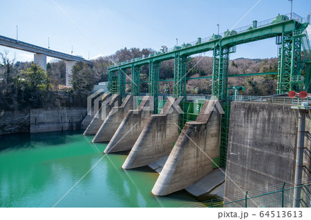玉淀ダム　景色　埼玉県寄居町　 64513613