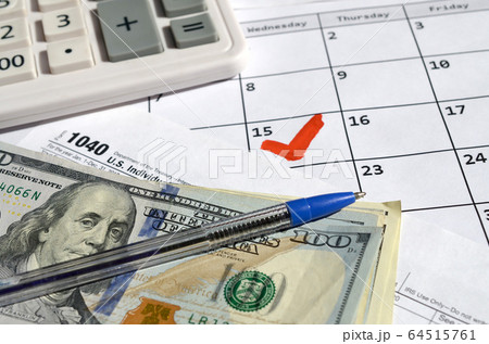 1040 Individual Income Tax Return blank with 64515761