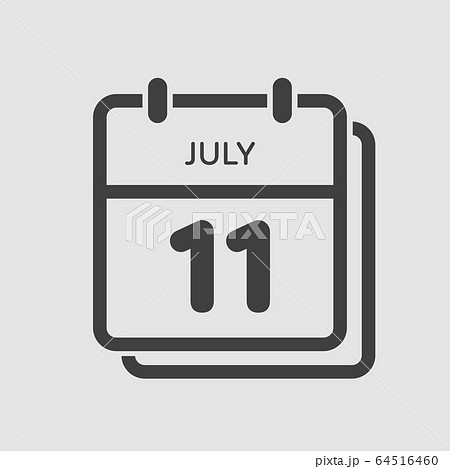 Icon calendar day 11 July, summer days of the year 64516460