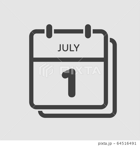 Icon calendar day 1 July, summer days of the year 64516491