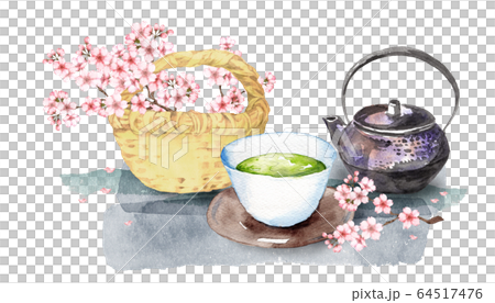 桜と日本茶 64517476
