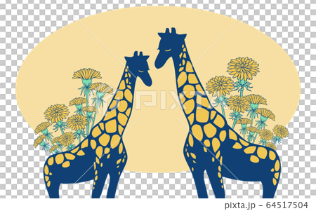 Illustration of giraffe and dandelion Illustration of giraffe and dandelion 64517504