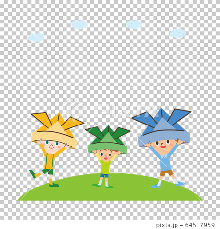 子供の日に元気に飛び跳ねる子供達 子供の日に元気に飛び跳ねる子供達 64517959