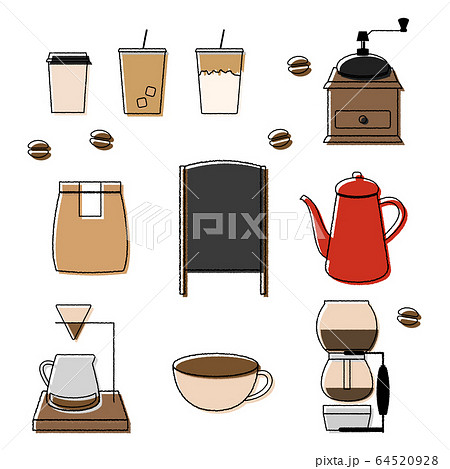 コーヒー カフェ セットのイラスト素材